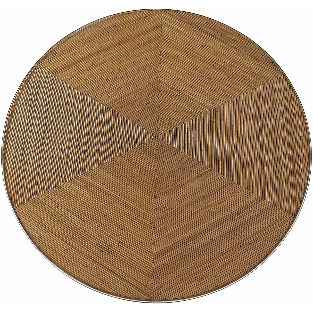 Nantucket Round Dining Table Natural Rattan with Glass Top – Universal
