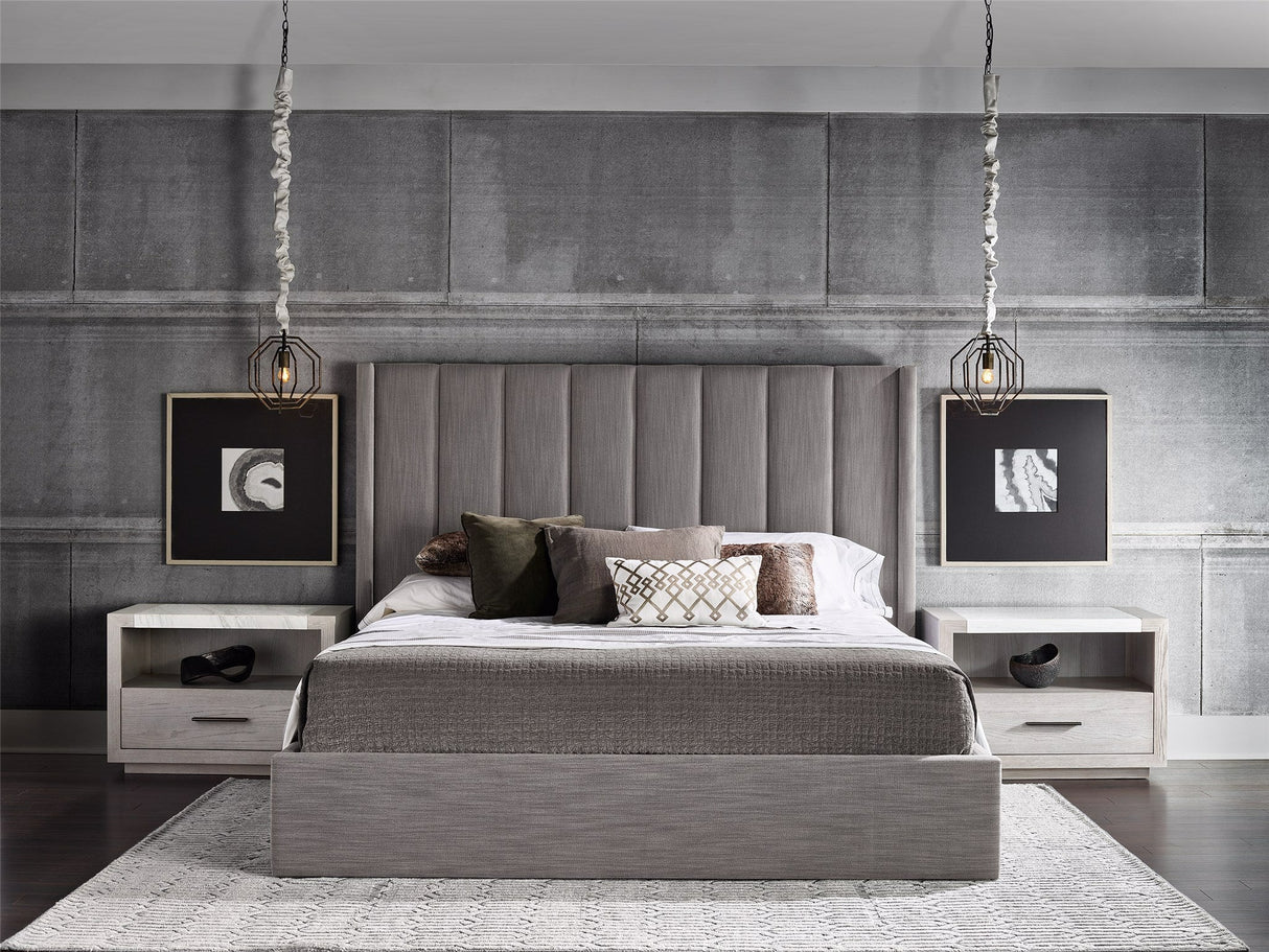 Modern Siltstone Upholstered Shelter Bed | Universal