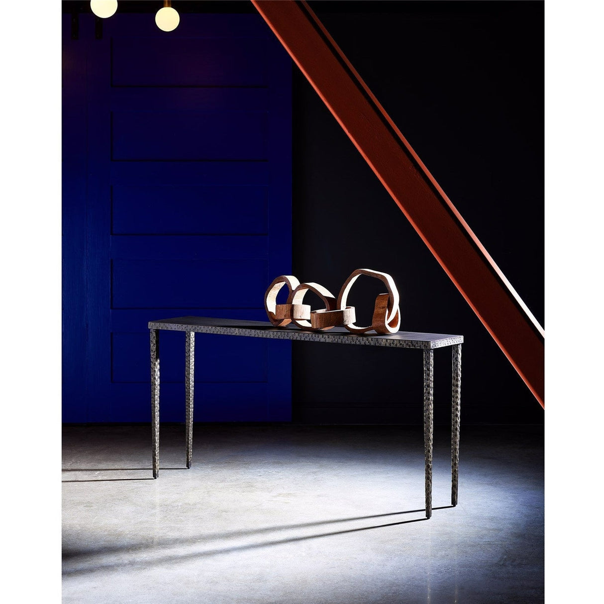 Minimalist Console Table Oil Rubbed Bronze Metal Accent | Universal