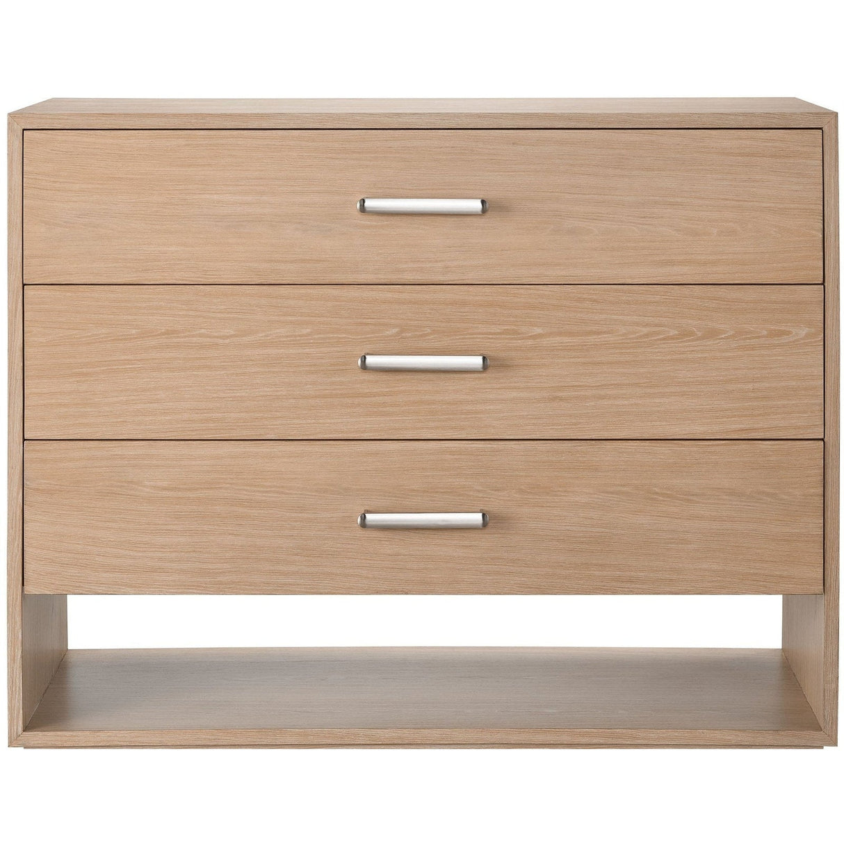 Vista Dresser White Oak with 3 Drawers and Open Shelf | Universal