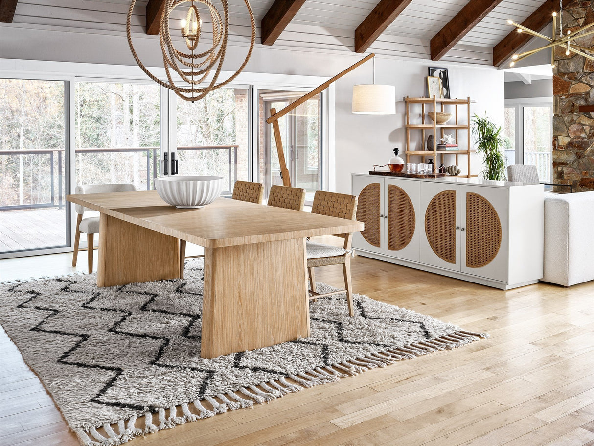 Nomad Rectangular Dining Table White Oak with Extension Leaf – Universal
