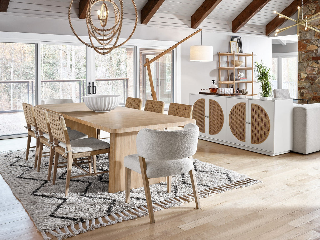 Nomad Rectangular Dining Table White Oak with Extension Leaf – Universal