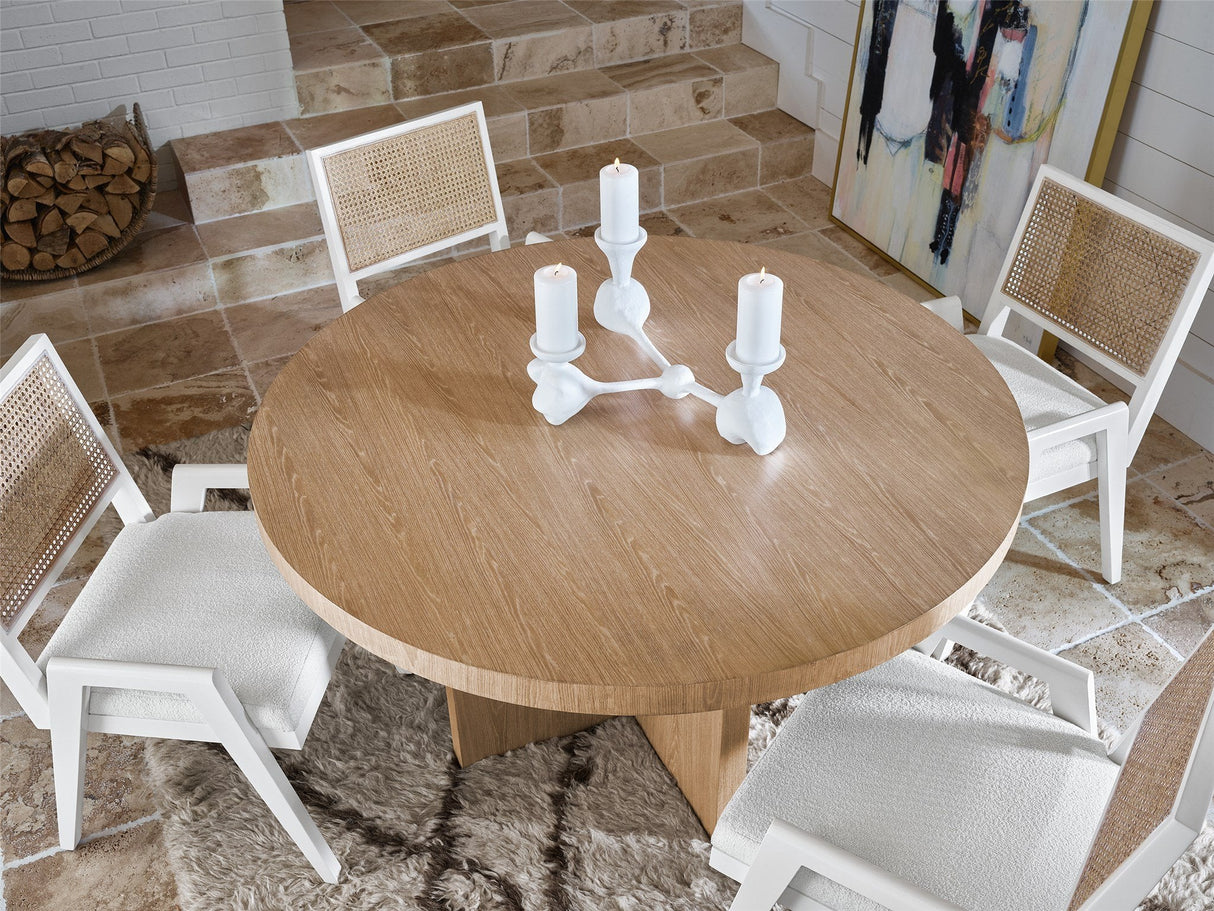 Callon Round Dining Table White Oak Pedestal Base – Universal