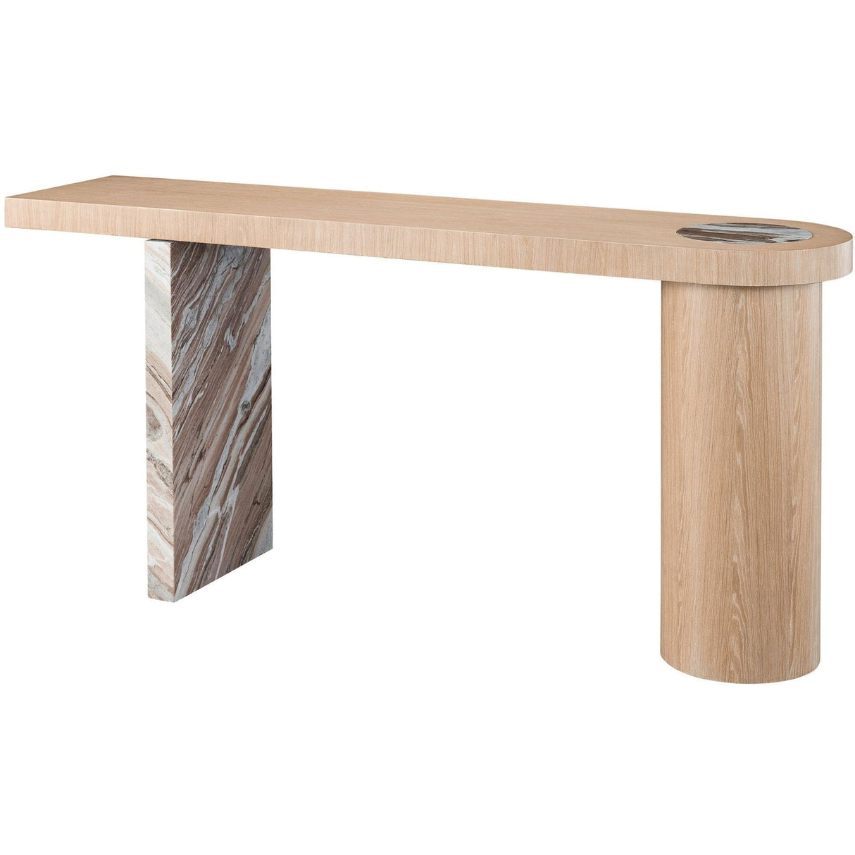 Croydon Console Table White Oak & Marble Modern Accent | Universal