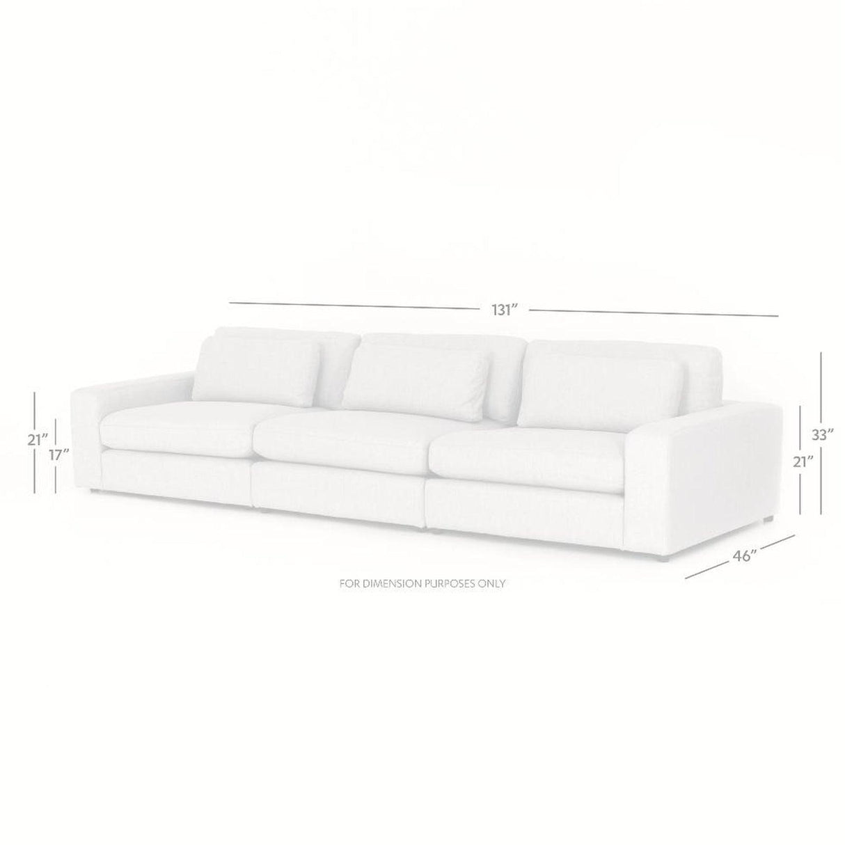 Four Hands Bloor 3 Pc Sectional