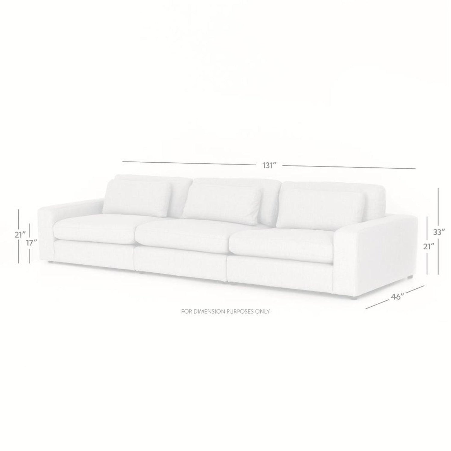 Four Hands Bloor 3 Pc Sectional