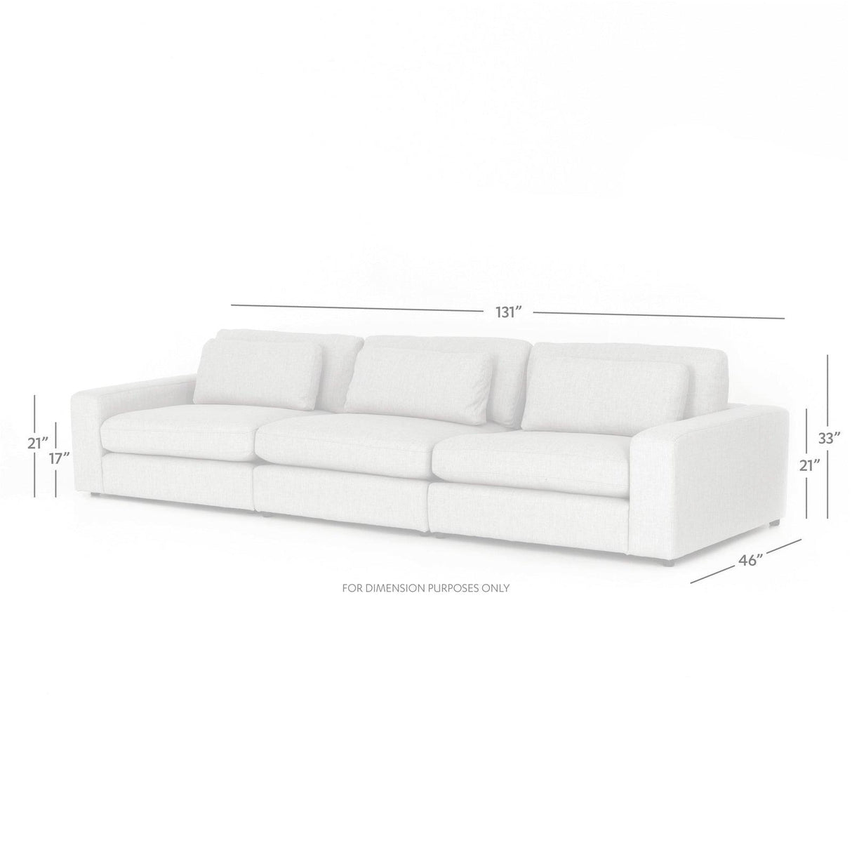 Four Hands Bloor 3 Pc Sectional