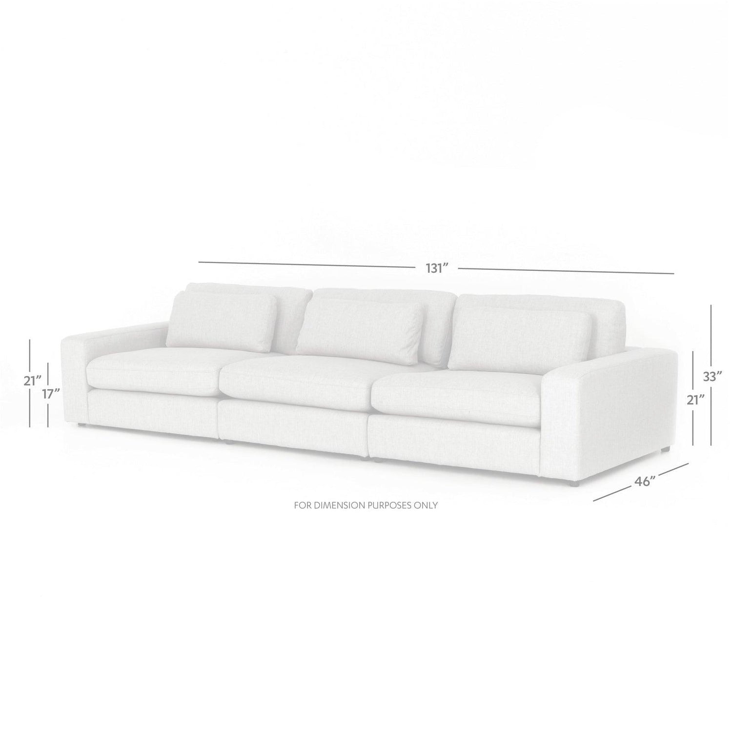 Four Hands Bloor 3 Pc Sectional