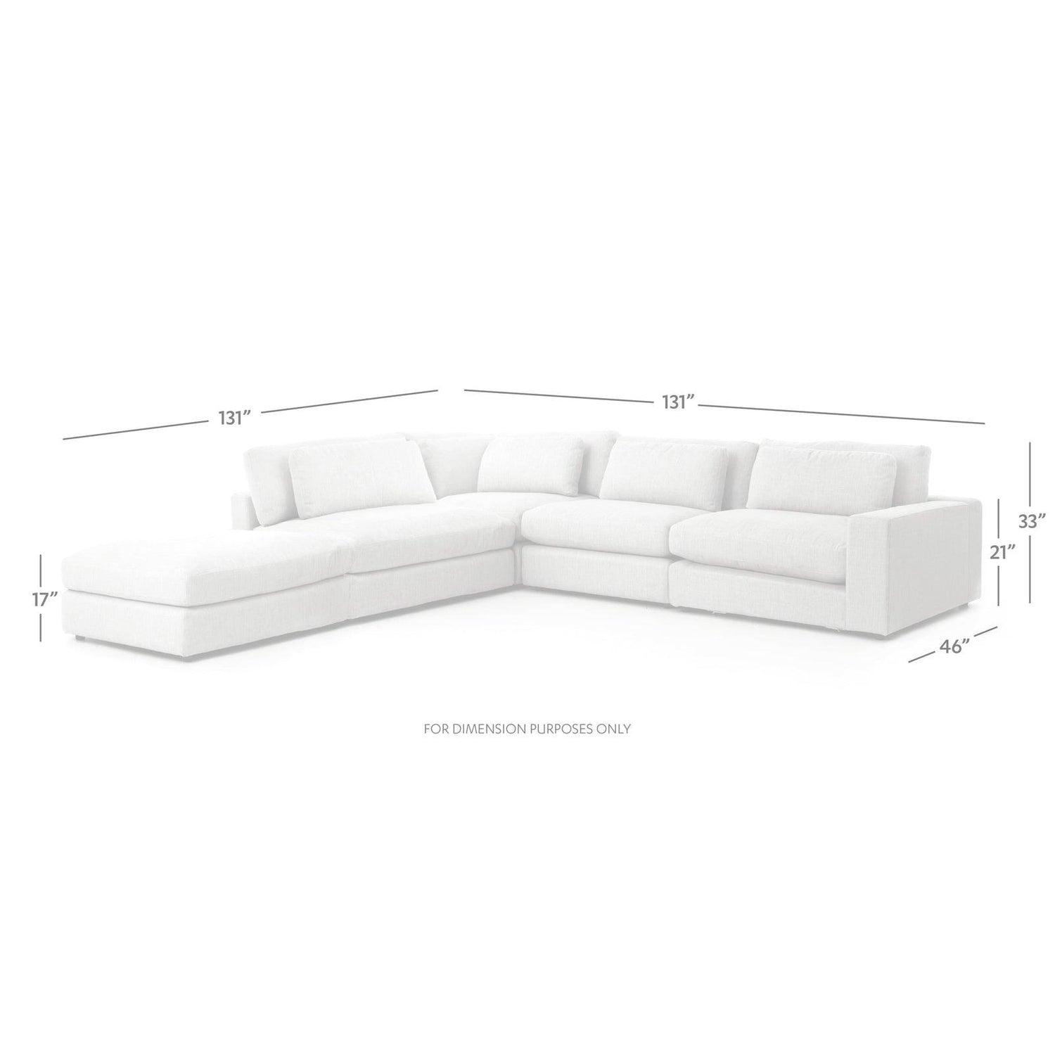 Four Hands Bloor 4 Pc Sectional With Ottoman
