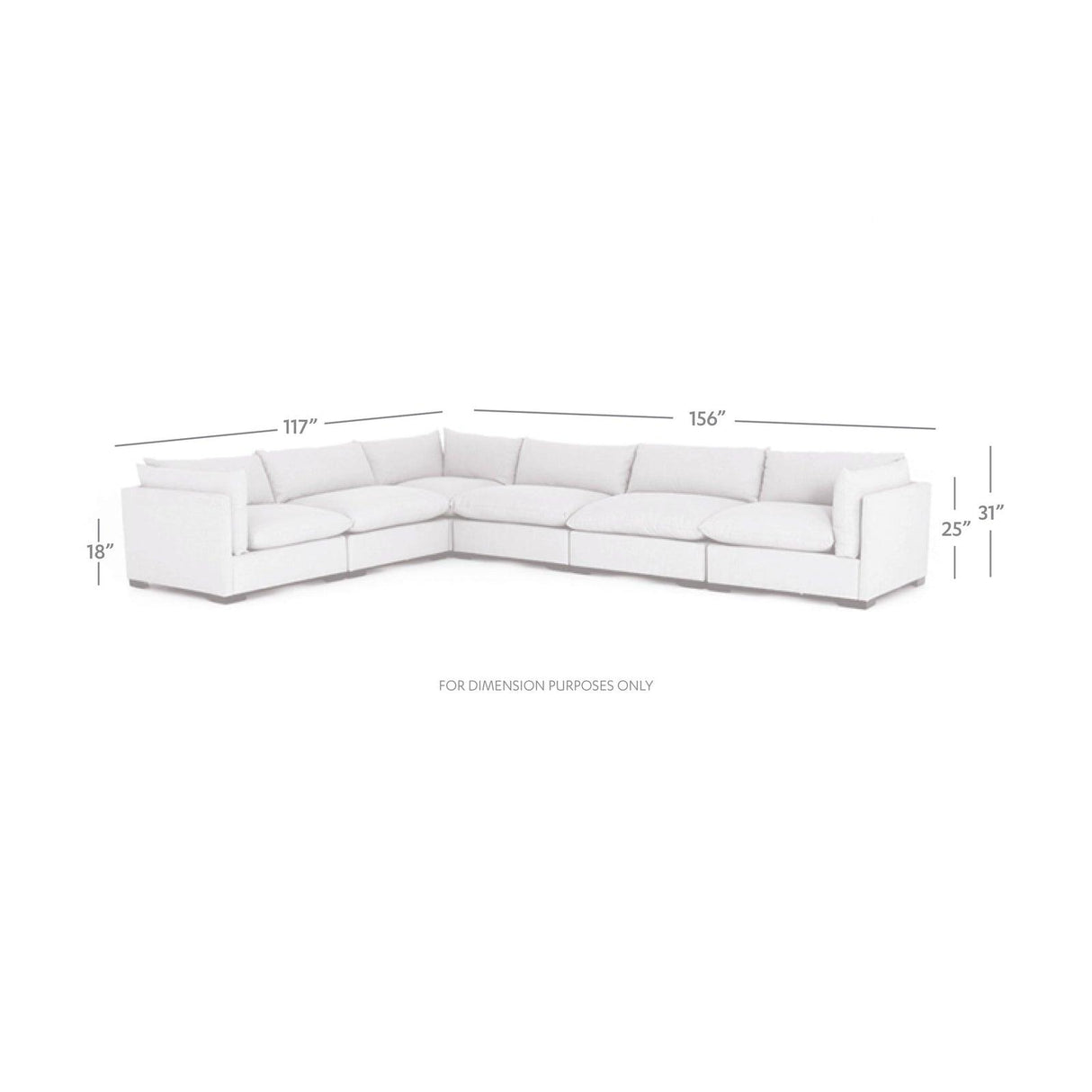 Four Hands Westwood 6 Pc Sectional