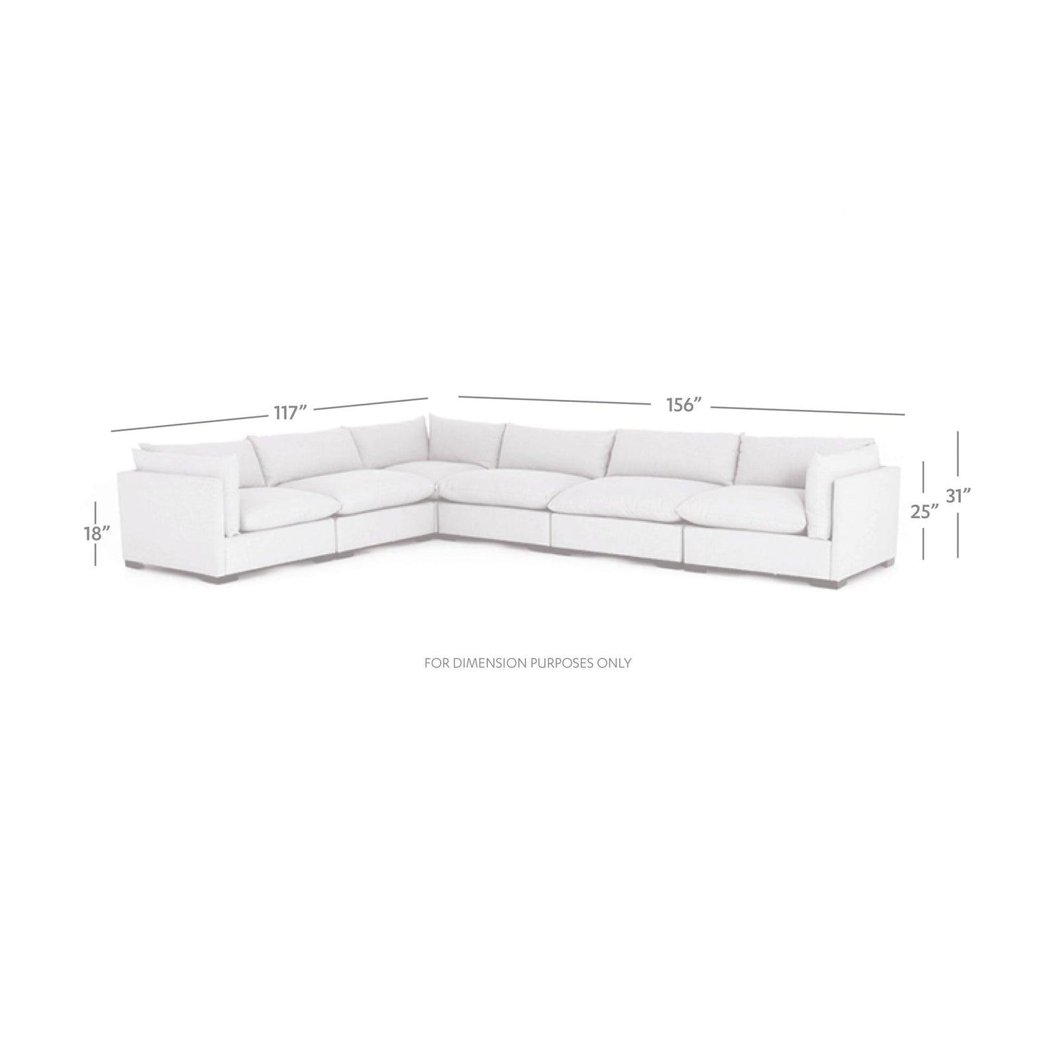 Four Hands Westwood 6 Pc Sectional