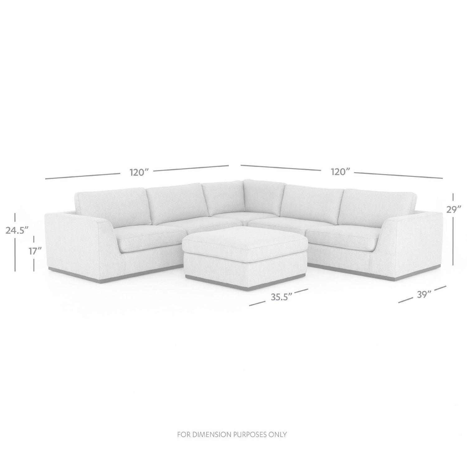 Four Hands Colt 3 Pc Sectional With Ottoman