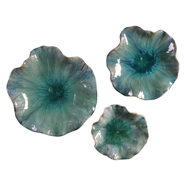 Abella Ceramic Wall Decor - Set Of 3 | Uttermost | Home Elegance USA