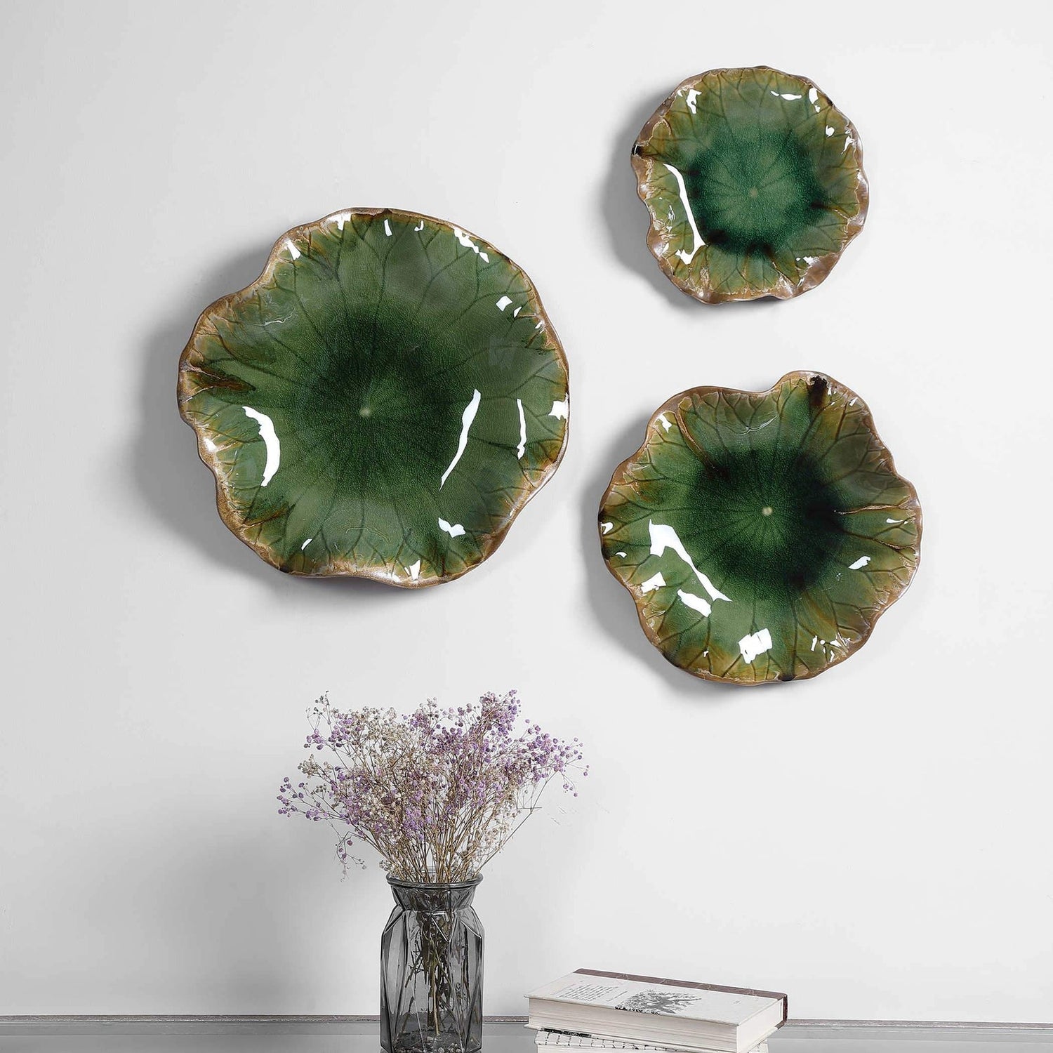 Abella Ceramic Wall Decor - Set Of 3 | Uttermost | Home Elegance USA