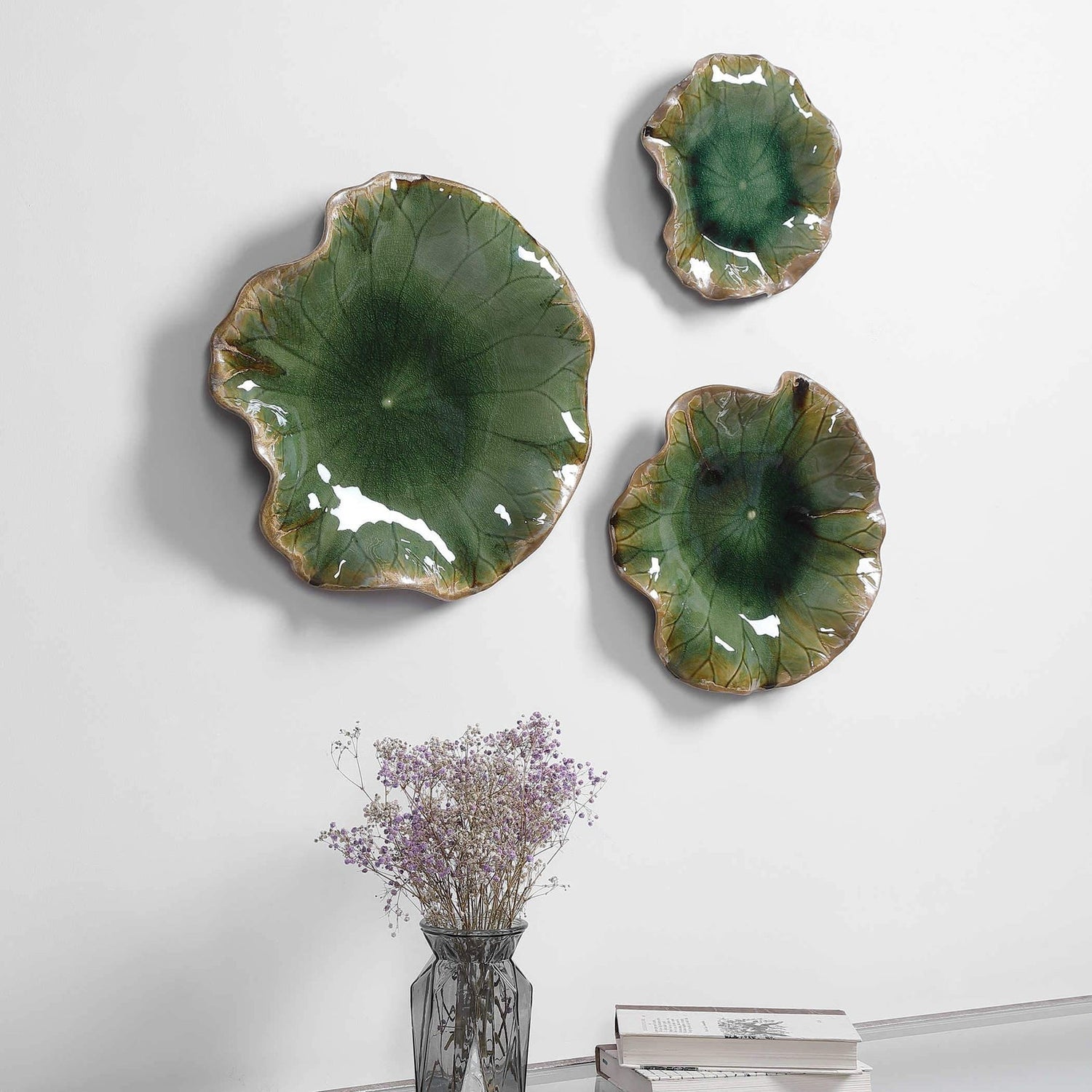 Abella Ceramic Wall Decor - Set Of 3 | Uttermost | Home Elegance USA