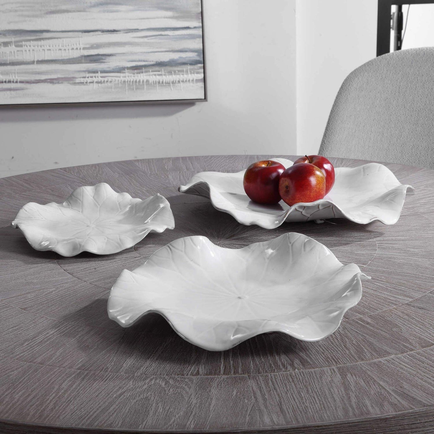 Abella Ceramic Wall Decor - Set Of 3 | Uttermost | Home Elegance USA
