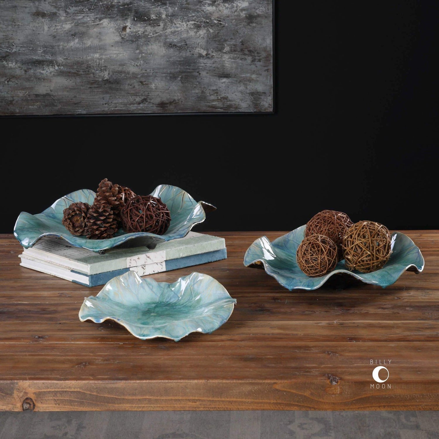 Abella Ceramic Wall Decor - Set Of 3 | Uttermost | Home Elegance USA