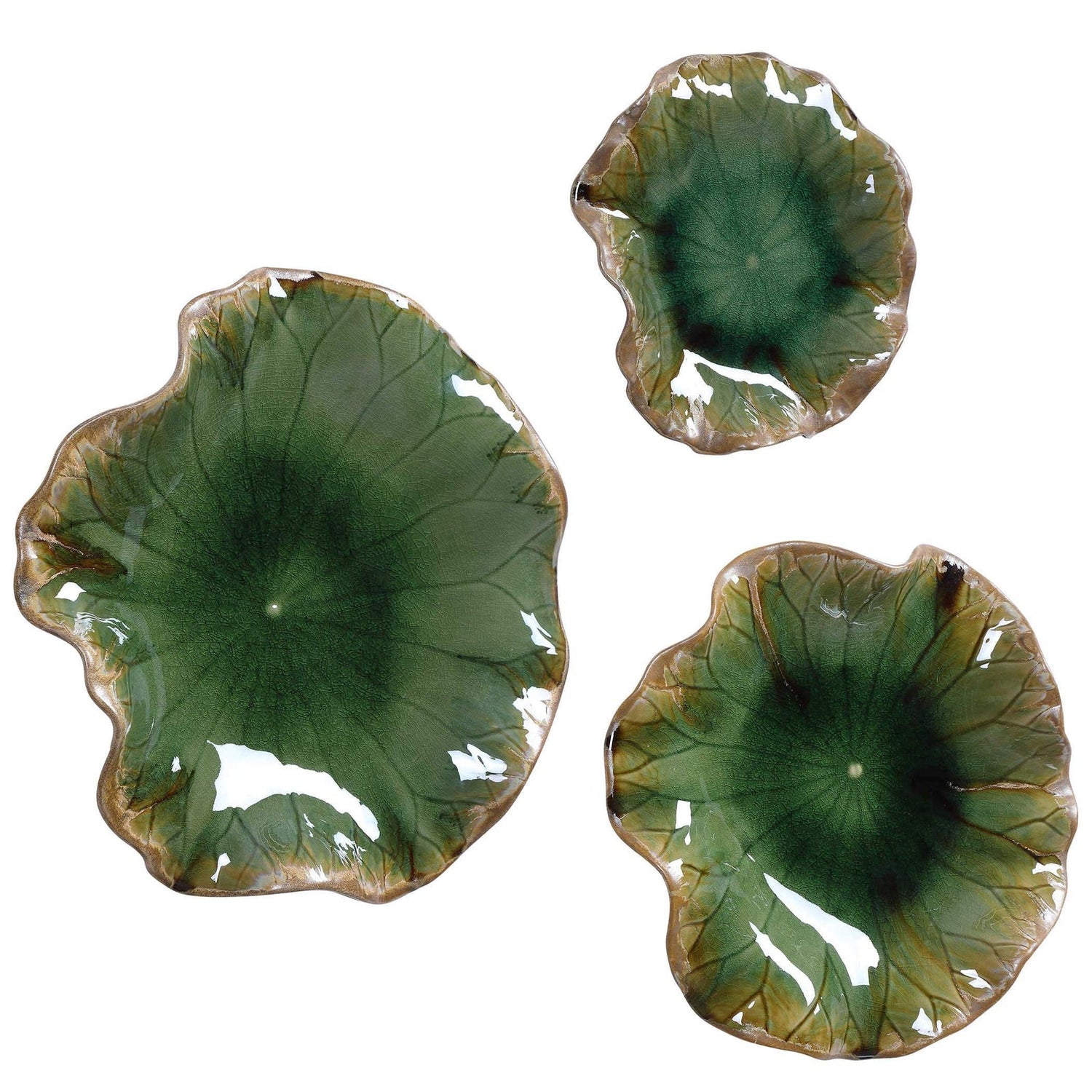 Abella Ceramic Wall Decor - Set Of 3 | Uttermost | Home Elegance USA