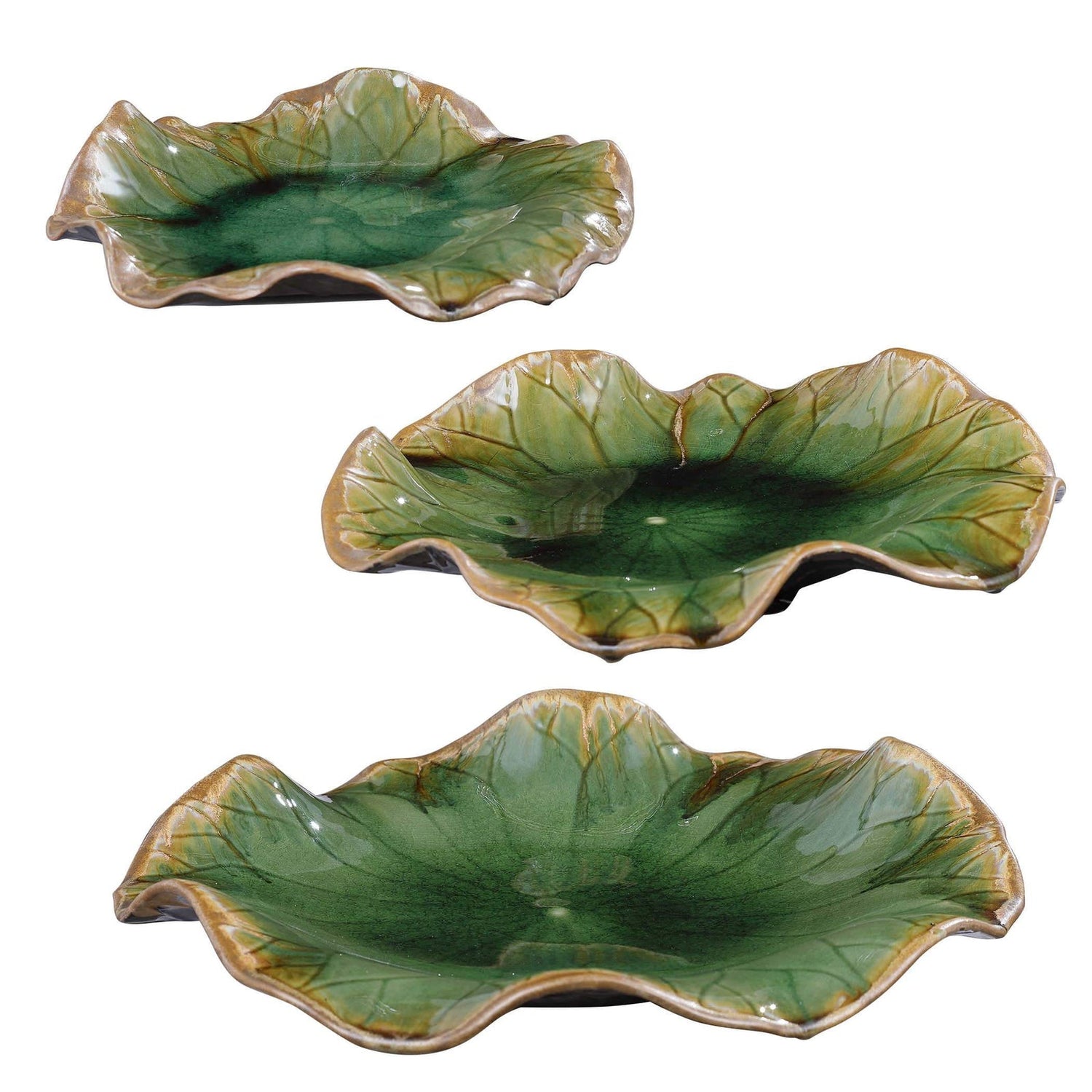 Abella Ceramic Wall Decor - Set Of 3 | Uttermost | Home Elegance USA