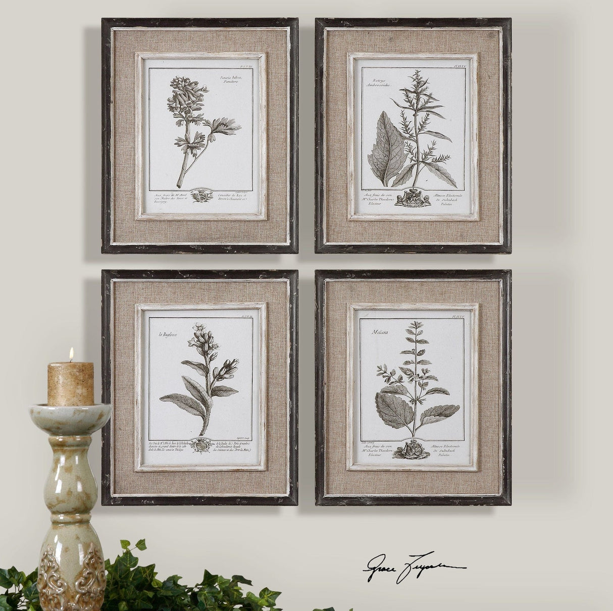 Casual Grey Study Framed Art - Set Of 4 | Uttermost | Home Elegance USA