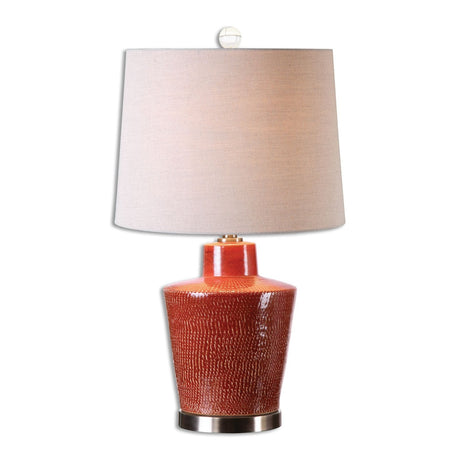 Uttermost Cornell Brick Red Table Lamp - Home Elegance USA