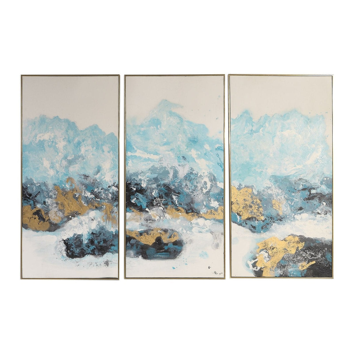 Crashing Waves Abstract Art - Set Of 3 | Uttermost | Home Elegance USA