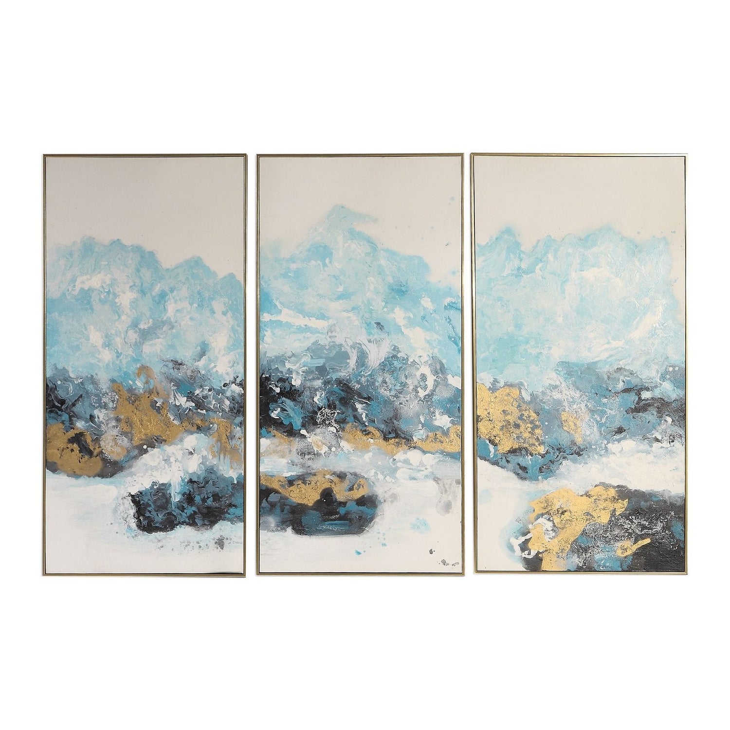 Crashing Waves Abstract Art - Set Of 3 | Uttermost | Home Elegance USA