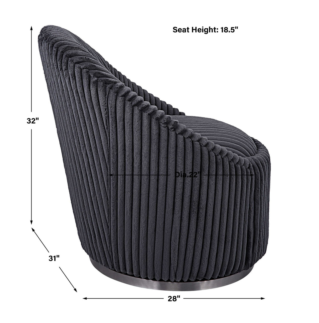 Crue Swivel Chair | Uttermost | Home Elegance USA