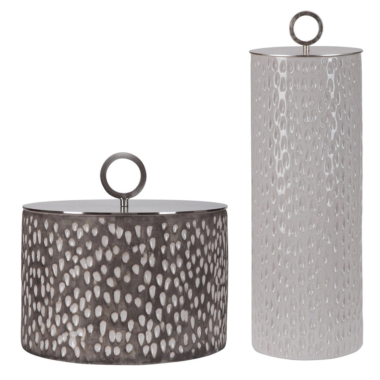 Cyprien Ceramic Containers - Set Of 2 | Uttermost | Home Elegance USA