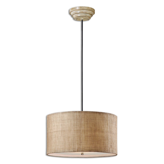 Dafina 3 Light Burlap Drum Pendant | Uttermost | Home Elegance USA
