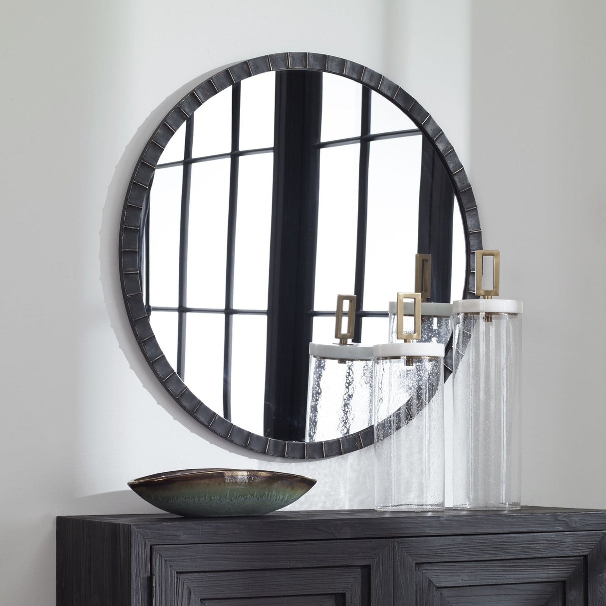 Dandridge Round Industrial Mirror | Uttermost | Home Elegance USA
