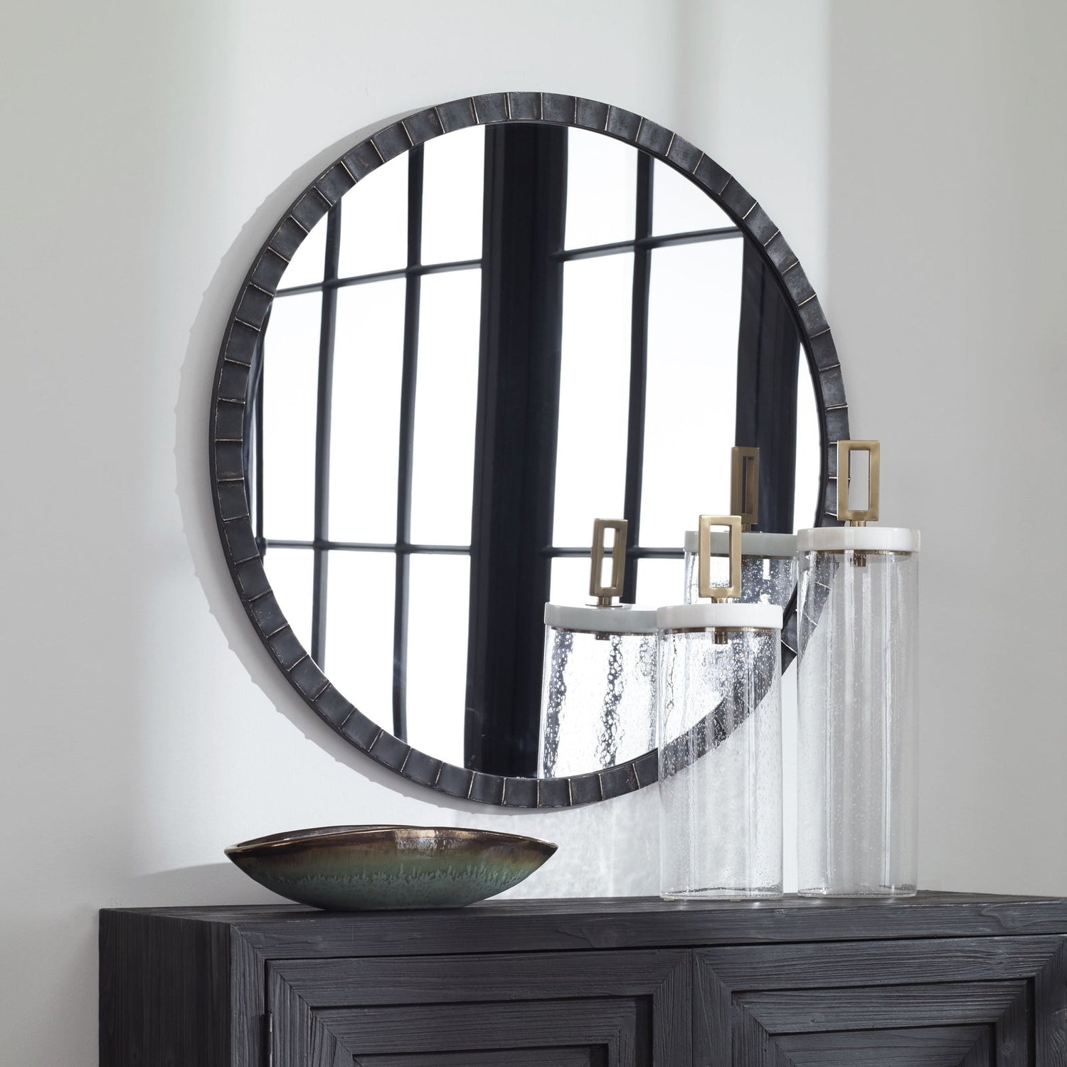 Dandridge Round Industrial Mirror | Uttermost | Home Elegance USA