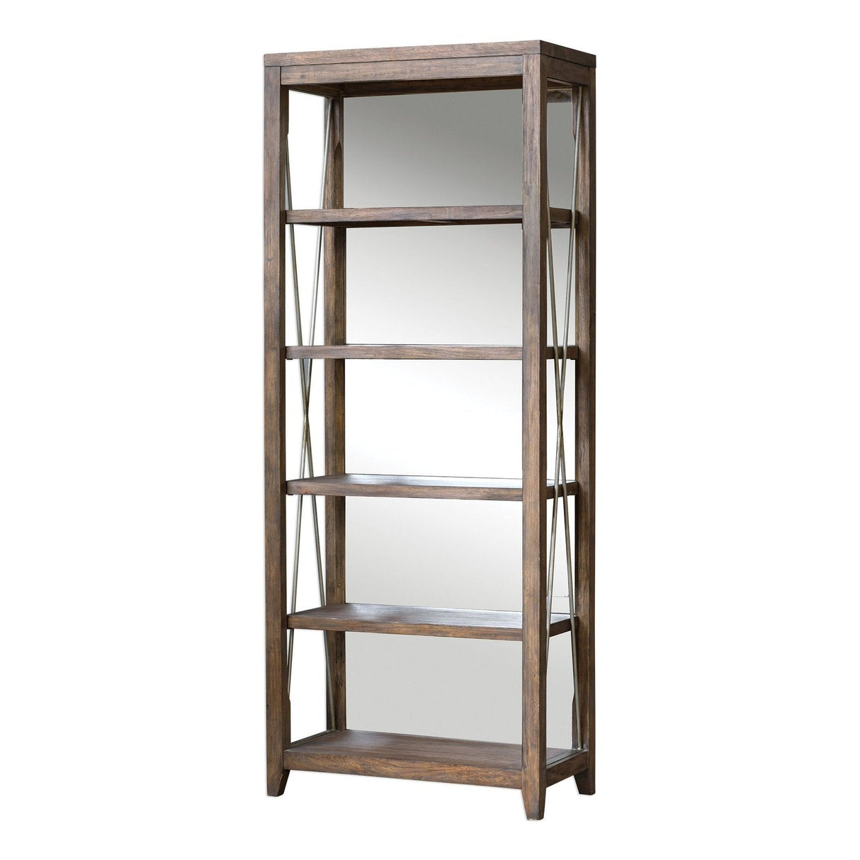 Delancey Weathered Oak Etagere | Uttermost | Home Elegance USA