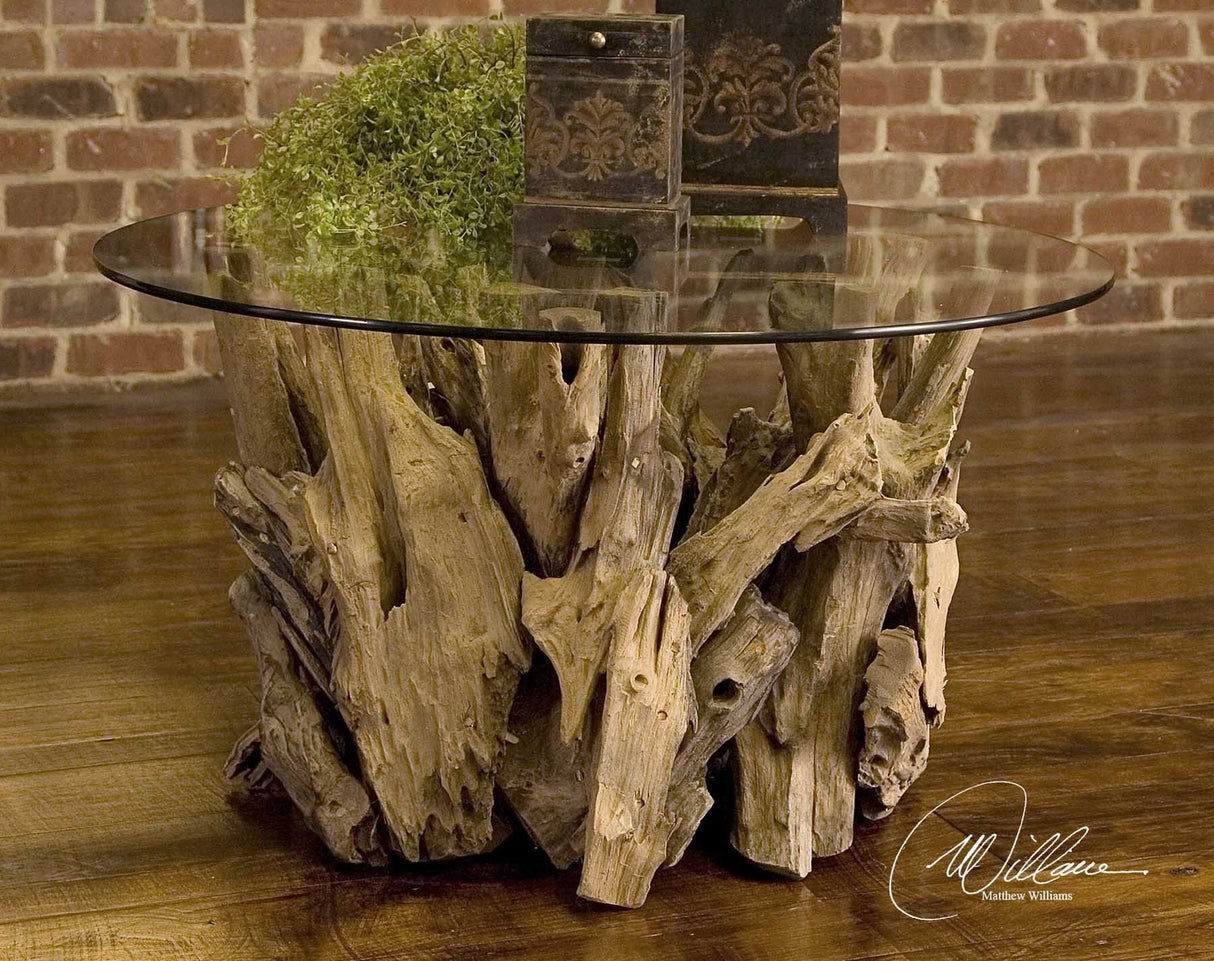 Uttermost Driftwood Glass Top Cocktail Table - Home Elegance USA