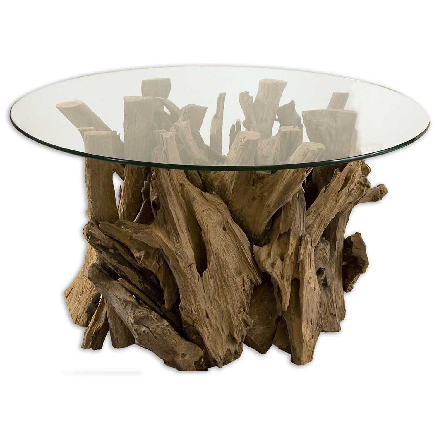 Uttermost Driftwood Glass Top Cocktail Table - Home Elegance USA