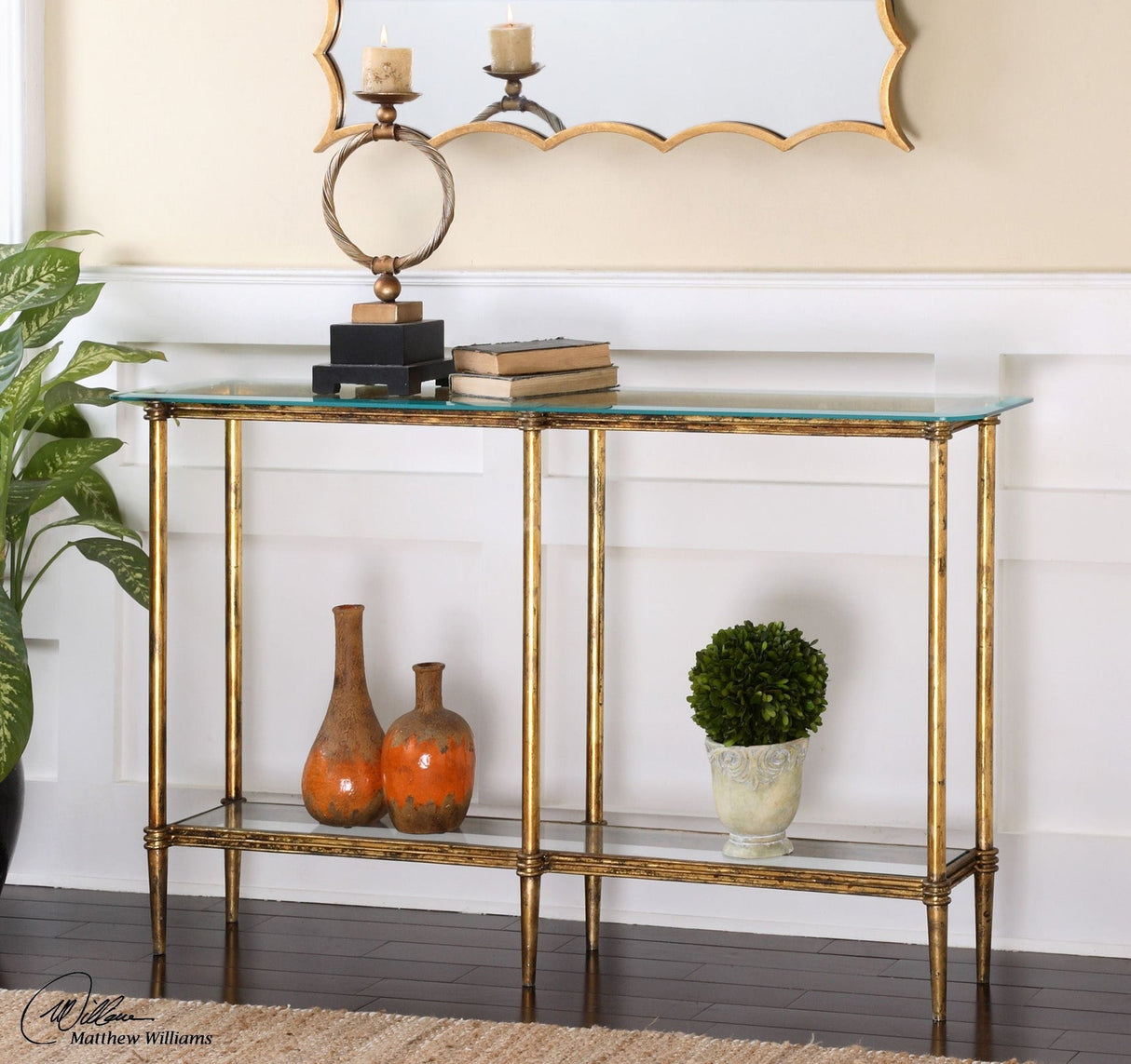 Uttermost Elenio Glass Console Table - Home Elegance USA