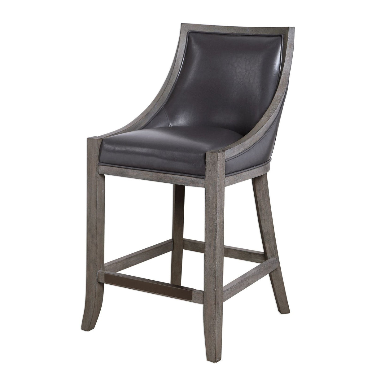 Uttermost Elowen Leather Counter Stool - Home Elegance USA