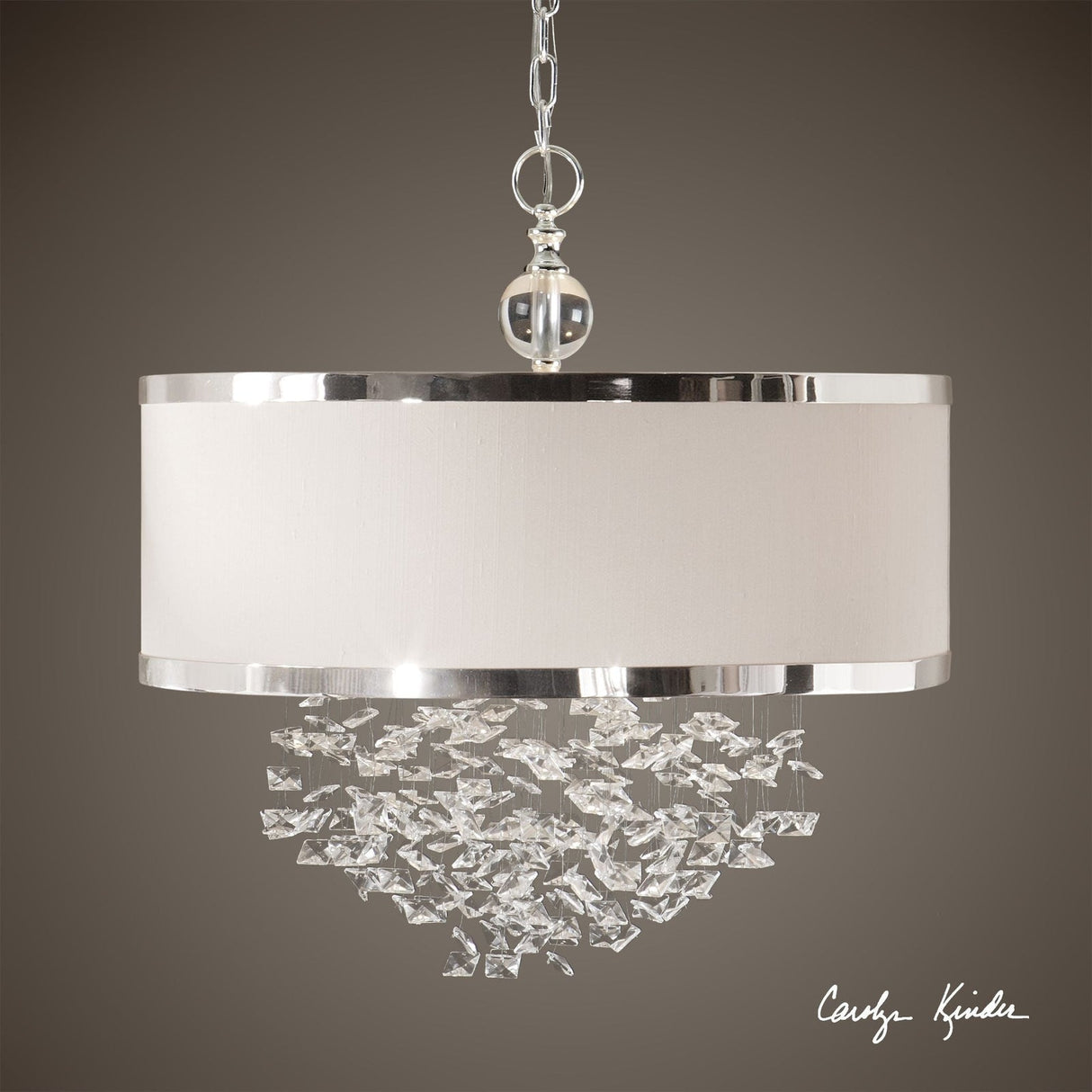 Uttermost Fascination 3 Light Silken Drum Pendant - Home Elegance USA