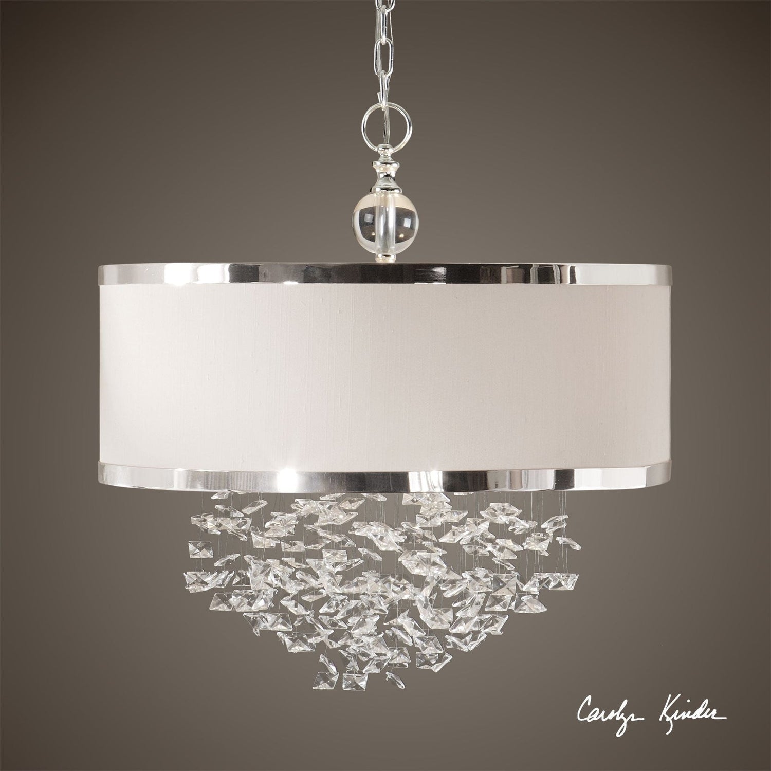 Uttermost Fascination 3 Light Silken Drum Pendant - Home Elegance USA
