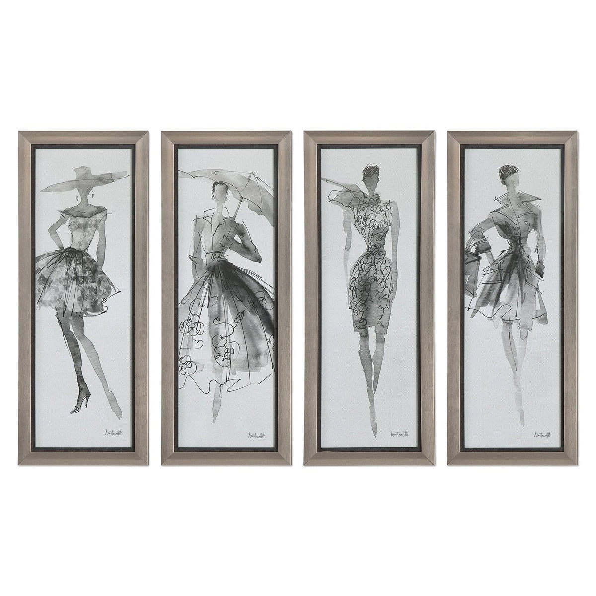 Uttermost Fashion Sketchbook Art - Set of 4 – Home Elegance USA