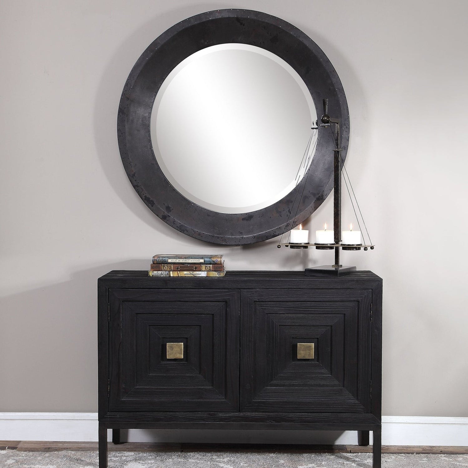 Uttermost Frazier Round Industrial Mirror - Home Elegance USA