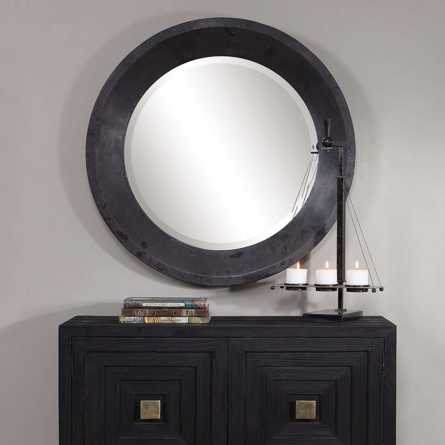 Uttermost Frazier Round Industrial Mirror - Home Elegance USA