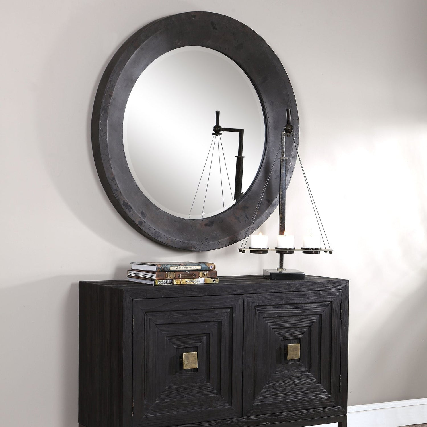 Uttermost Frazier Round Industrial Mirror - Home Elegance USA