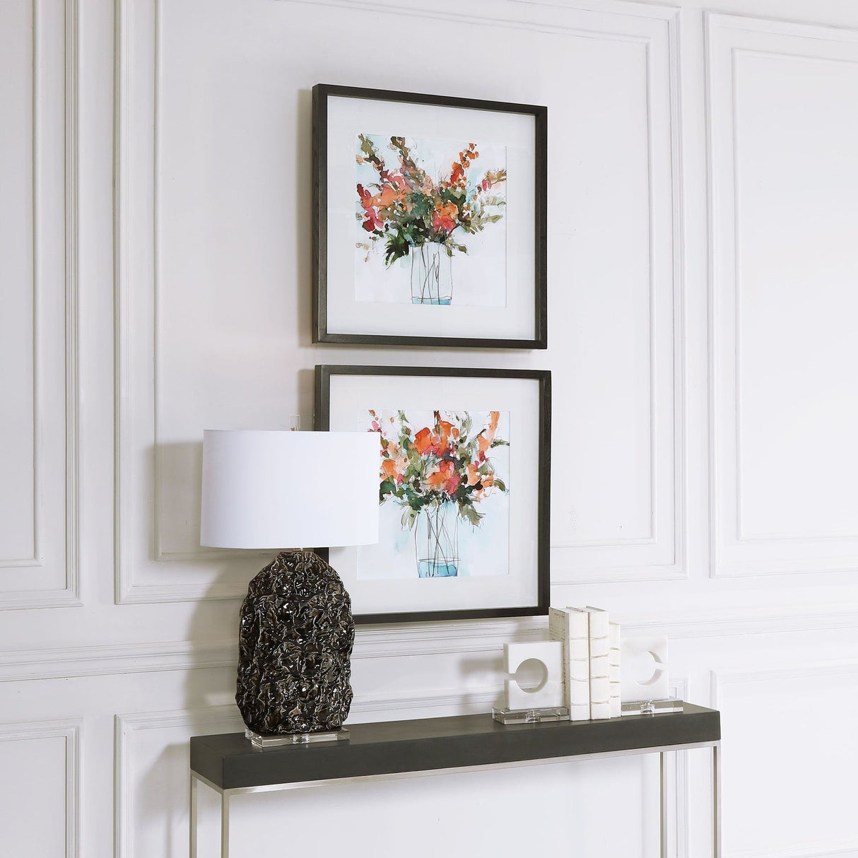 Uttermost Fresh Flowers Watercolor Prints - Set Of 2 - Home Elegance USA