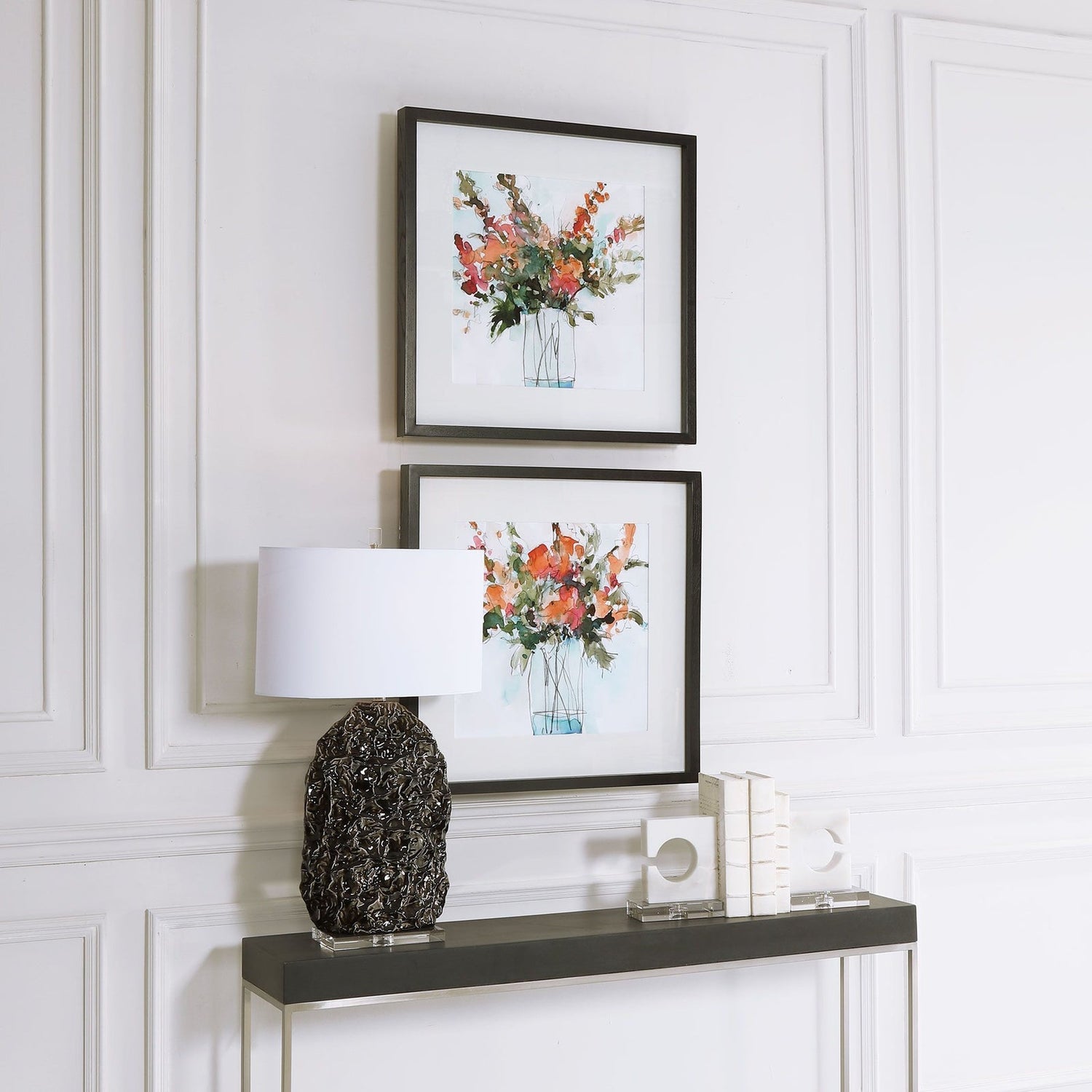Uttermost Fresh Flowers Watercolor Prints - Set Of 2 - Home Elegance USA