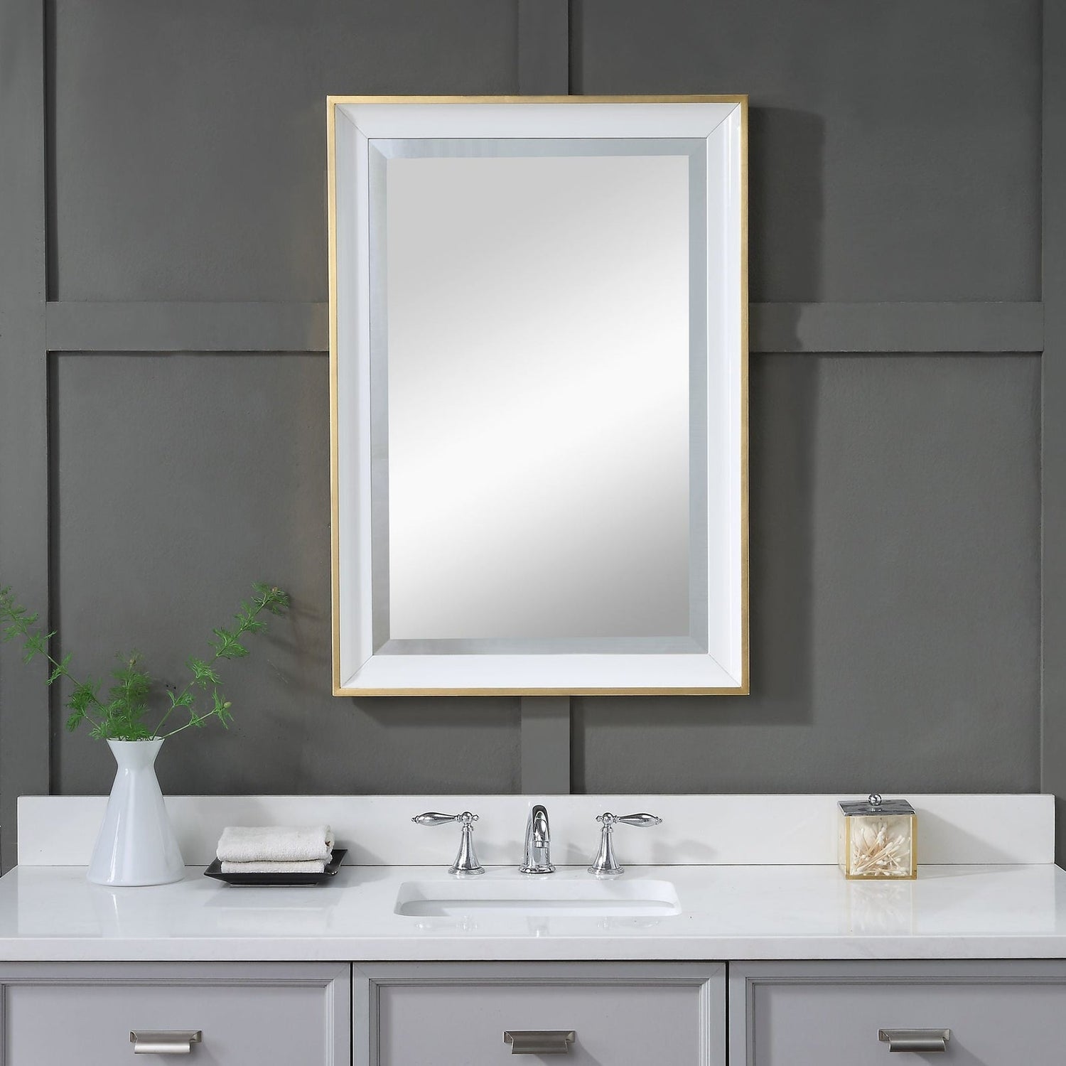 Uttermost Gema White Mirror - Home Elegance USA