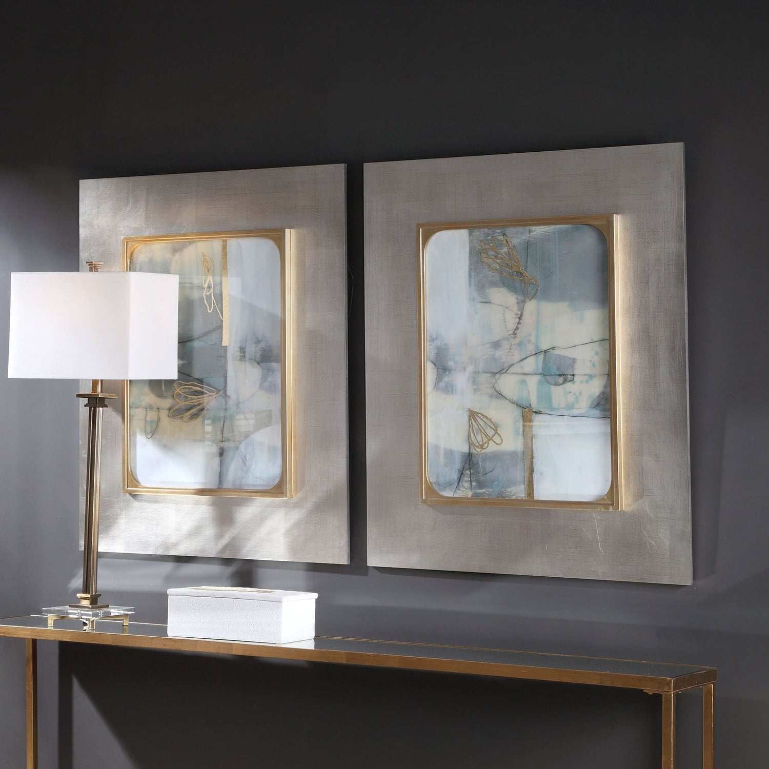 Uttermost Gilded Whimsy Abstract Prints - Set Of 2 - Home Elegance USA