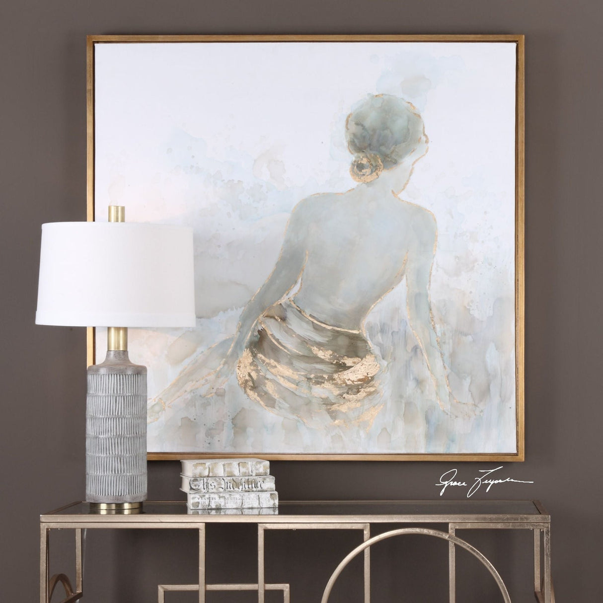 Uttermost Gold Highlights Feminine Art - Home Elegance USA