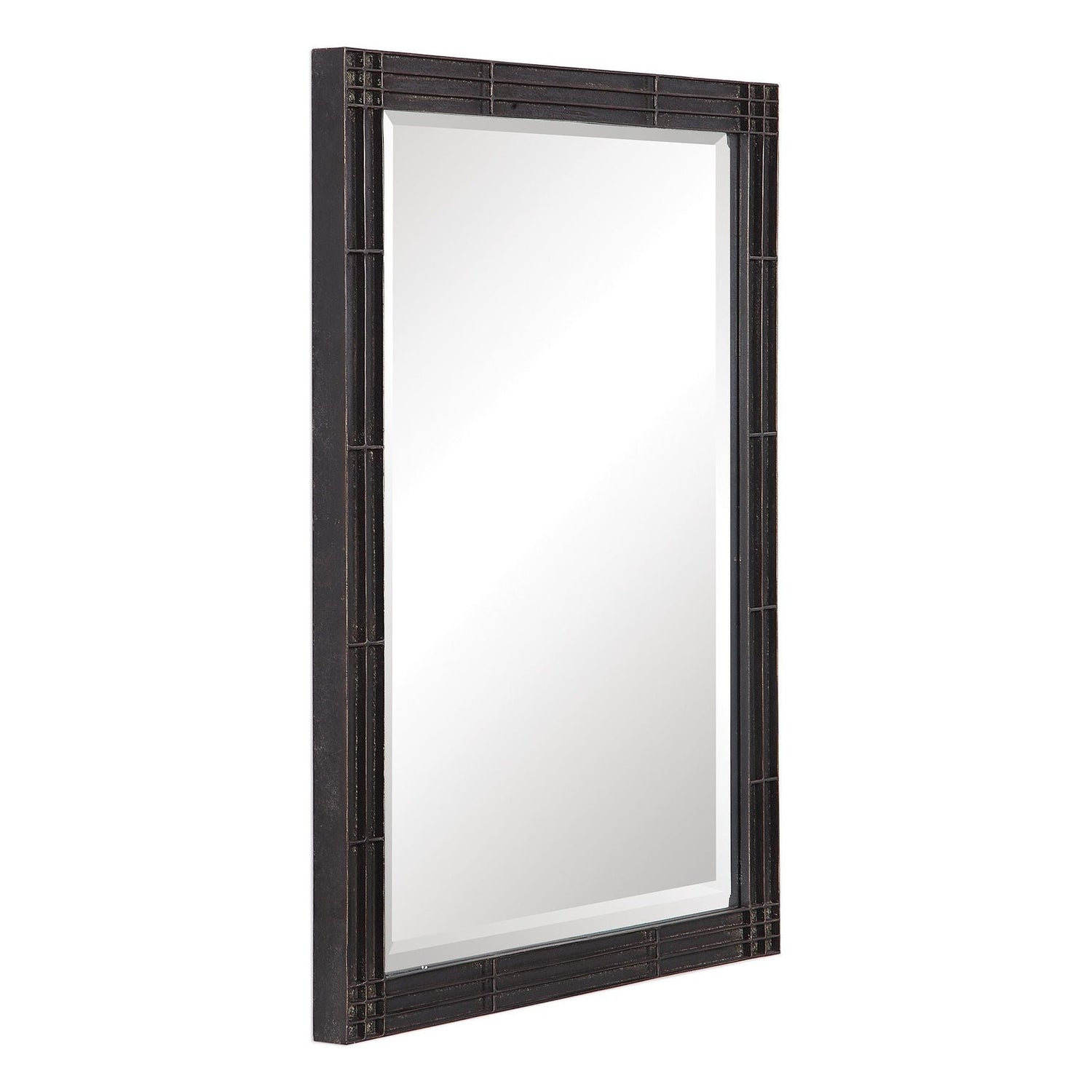 Uttermost Gower Aged Black Vanity Mirror - Home Elegance USA
