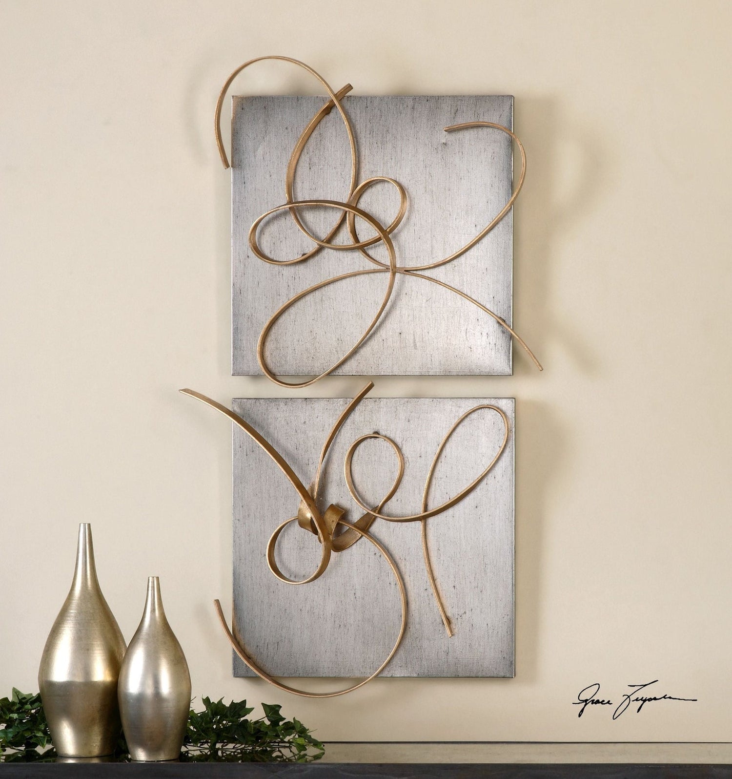Uttermost Harmony Metal Wall Art - Set Of 2 - Home Elegance USA
